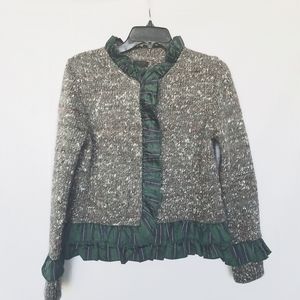 J crew  lady jacket with tartar trimm S